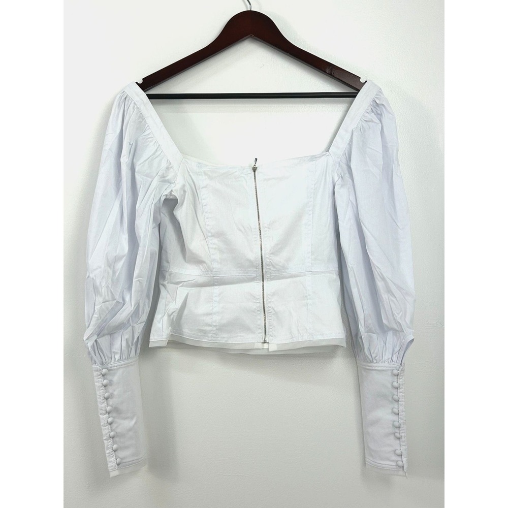New Choosy Priscilla Women White Top XS Puff Sleeve Medieval Festival Romantic - Picture 3 of 11
